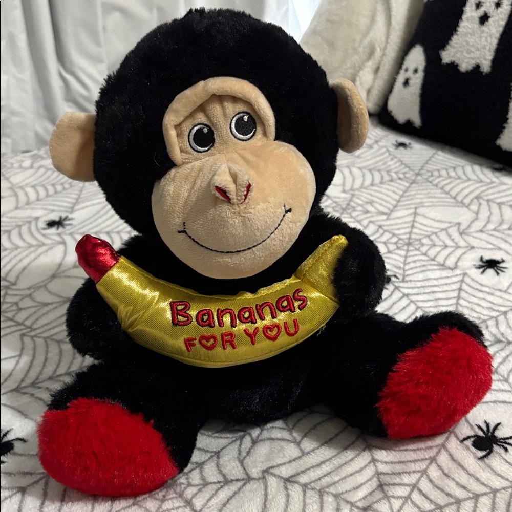 Black and Red Monkey Plush Toy